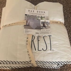 Rae Dunn Rest Ticking Stripe Quilt Set